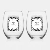 Westerne Country Cowboy Rustic Wedding Wijnglas Zonder Voet (Voorkant)