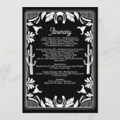 Westerne Country Cowboy Rustieke Trouwroute Programmakaart (Achterkant)