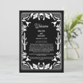 Westerne Country Cowboy Rustieke Trouwroute Programmakaart (Staand voorkant)