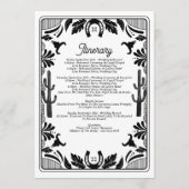 Westerne Country Cowboy Wedding Route Programmakaart (Achterkant)