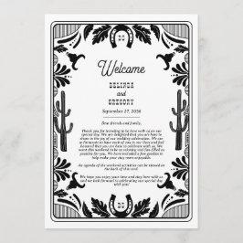 Westerne Country Cowboy Wedding Route Programmakaart