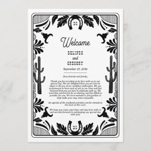 Westerne Country Cowboy Wedding Route Programmakaart
