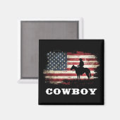 Westerne Country Mannen Rodeo Southern Retro Cowbo Magneet (Voorkant / Achterkant)
