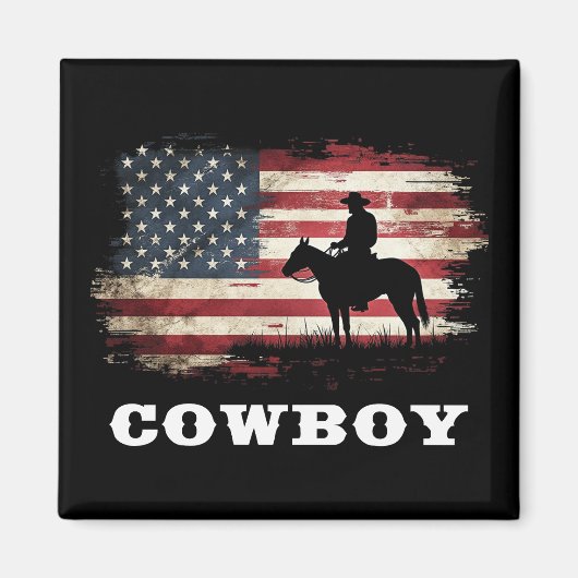 Westerne Country Mannen Rodeo Southern Retro Cowbo Magneet (Voorkant)