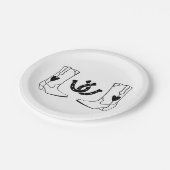 Westerne Country Wedding Rustic Cowboy Black Papieren Bordje (Gekanteld)