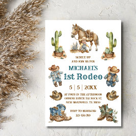westerne cowboy 1e rodeo boy eerste verjaardag kaart