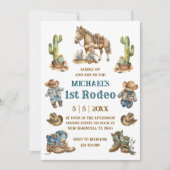 westerne cowboy 1e rodeo boy eerste verjaardag kaart (Voorkant)