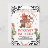 Westerne Cowboy 1e Rodeo Verjaardagsfeestje Kaart (Voorkant)