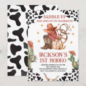 Westerne Cowboy 1e Rodeo Verjaardagsfeestje Kaart (Voorkant / Achterkant)