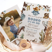 Westerne cowboy 2e Rodeo foto Verjaardagsfeest Kaart