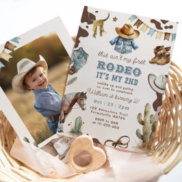 Westerne cowboy 2e Rodeo foto Verjaardagsfeest Kaart