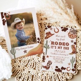 Westerne cowboy 2e Rodeo foto Verjaardagsfeest Kaart