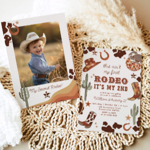 Westerne cowboy 2e Rodeo foto Verjaardagsfeest Kaart