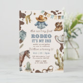 Westerne cowboy 2e Rodeo foto Verjaardagsfeest Kaart (Staand voorkant)