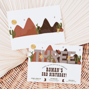 Westerne Cowboy 3e verjaardag Uitnodiging