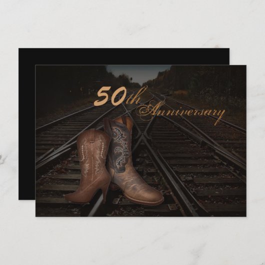 westerne cowboy 50e bruiloft kaart (Voorkant / Achterkant)