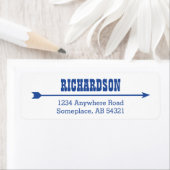 Westerne Cowboy Arrow Gezocht Poster Navy Blue Etiket (Insitu)