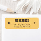 Westerne Cowboy Arrow Gezocht Poster Yellow Brown Etiket (Insitu)