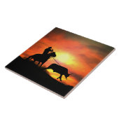 Westerne Cowboy Art-Tegel Tegeltje (Zijkant)