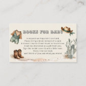 Westerne Cowboy Baby shower Boeken voor Baby Informatiekaartje (Voorkant)