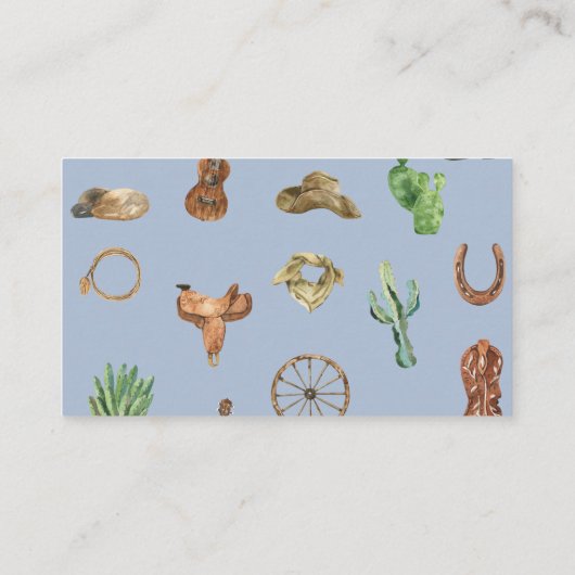 Westerne Cowboy Baby shower Enclosure Kaart (Achterkant)