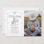  Westerne Cowboy Baby shower Foto Kaart (Voorkant)