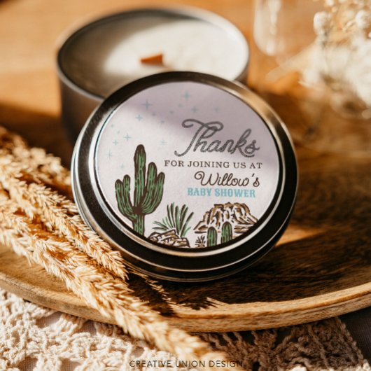 Westerne Cowboy Baby shower gunst Ronde Sticker