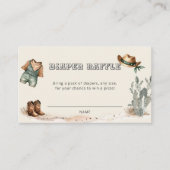 Westerne Cowboy Baby shower Luier Raffle Informatiekaartje (Voorkant)