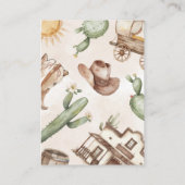 Westerne Cowboy Baby shower Luier Raffle Informatiekaartje (Achterkant)
