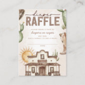 Westerne Cowboy Baby shower Luier Raffle Informatiekaartje (Voorkant)