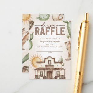 Westerne Cowboy Baby shower Luier Raffle Informatiekaartje