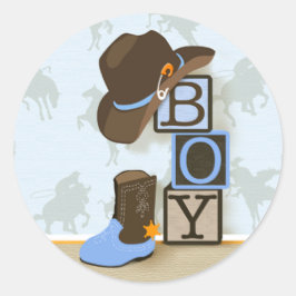 Westerne Cowboy Baby shower Sticker