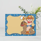 Westerne Cowboy Baby Shower-uitnodigingen Kaart (Staand voorkant)
