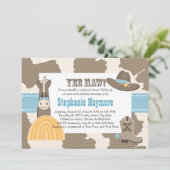 Westerne Cowboy Baby Shower-uitnodigingen Kaart (Staand voorkant)