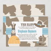 Westerne Cowboy Baby Shower-uitnodigingen Kaart (Voorkant / Achterkant)