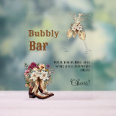 Westerne Cowboy Bachelorette Bubbly Bar Tafelteken Acryl Bord (Neutraal)