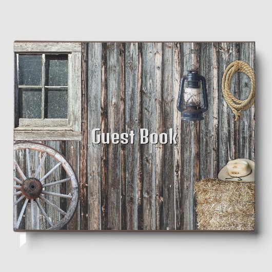 Westerne Cowboy Barn Tapestry Gastenboek (Voorkant)