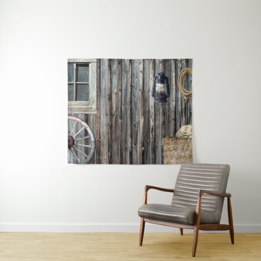 Westerne Cowboy Barn Tapestry Wandkleed (In Situ (horizontaal))