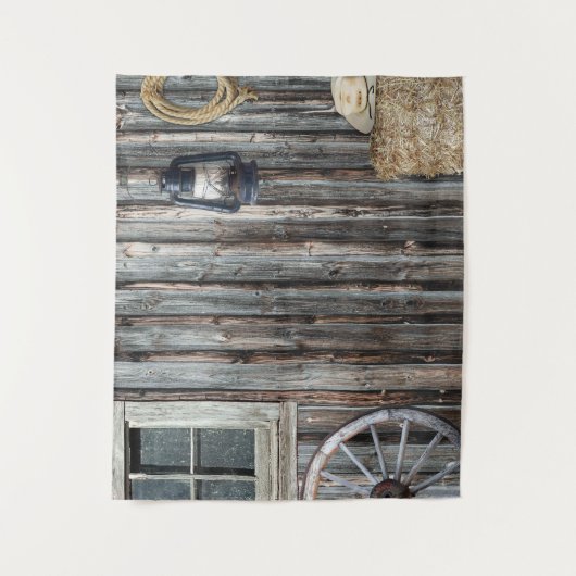 Westerne Cowboy Barn Tapestry Wandkleed (Voorkant)