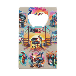 Westerne Cowboy BBQ Cookoff Scènes 1 Creditkaart Flessenopener