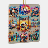 Westerne Cowboy BBQ Cookoff Scènes 1 Keramisch Ornament (Rechts)