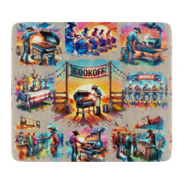 Westerne Cowboy BBQ Cookoff Scènes 1 Snijplank