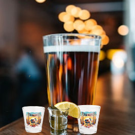 Westerne Cowboy BBQ Cookoff Scènes Aangepast Shot Glas