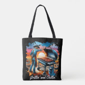 Westerne Cowboy BBQ Grillin' en Chillin' Tote Bag (Achterkant)