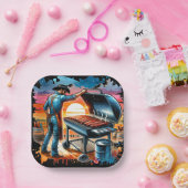 Westerne Cowboy BBQ Pit en Cook Papieren Bordje (Feest)