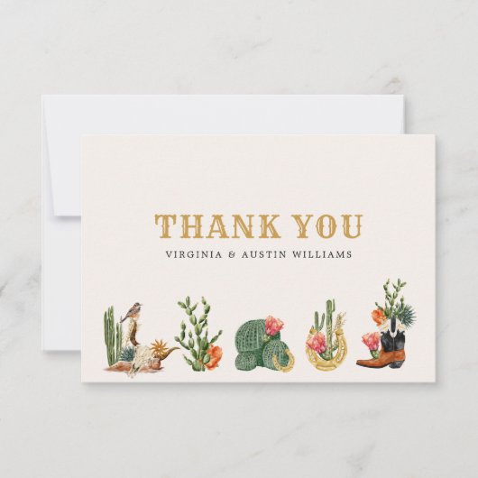 Westerne Cowboy Bedankkaart (Voorkant)