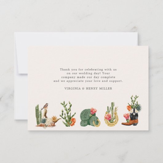 Westerne Cowboy Bedankkaart (Achterkant)