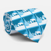 Westerne cowboy bidden winter sneeuw scène stropdas (Opgerold)