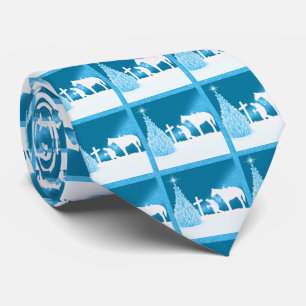 Westerne cowboy bidden winter sneeuw scène stropdas