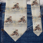 Westerne cowboy bij Bucking Horse Stropdas<br><div class="desc">Westerne cowboy bij de stropdas van Bucking Horse</div>